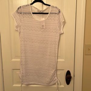 New Directions white mesh cover up s NWT